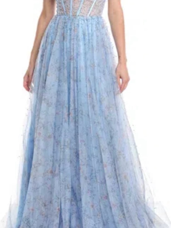 JVN by Jovani Dresses & Skirts - JVN by Jovani Light Blue Beaded Tulle Dress